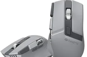 Amkette XS Series Flow S Ergonomic Wireless Mouse/Bluetooth Mouse with Side Scroll, 2.4G + 3×BT, 7 Buttons, Multi-OS, 3200 DPI Adjustable, 1000Hz Polling, 800mAh Rechargeable