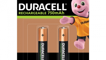 Duracell Rechargeable AAA 750mAh Batteries, Pack of 2